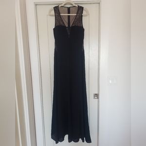 Max and Cleo (BCBG), Ariel Gown, Black with Lace Paneling, Size 6